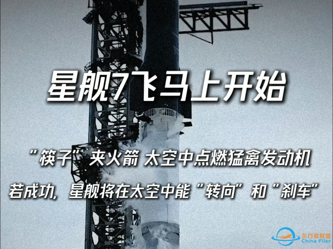 星舰7飞即将开始，湿彩排已进行，本次试飞全程高能，马斯克SpaceX将再度上演“筷子”夹火箭，并太空中点燃猛禽发动机-1.jpg